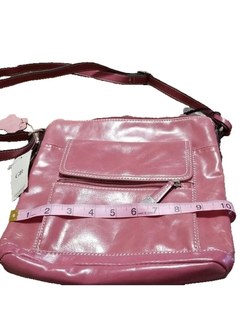 Gianni Bernini shoulder bag, purse ,glazed body orchid pink , Genuine Leather - Picture 5 of 6
